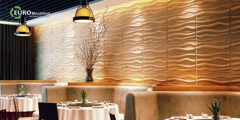 Tấm ốp tường 3D ứng dụng trong không gian nhà hàng