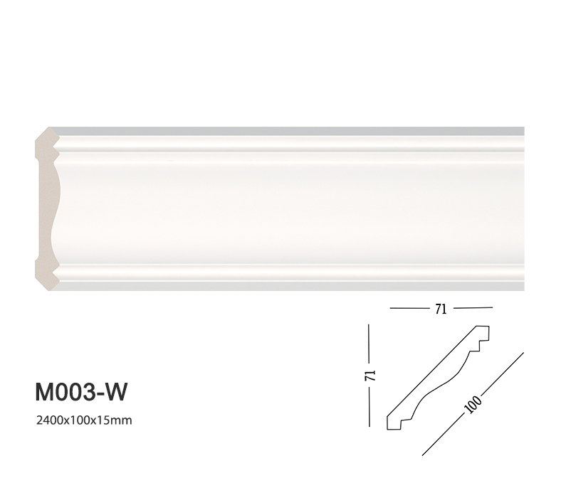 Phào chỉ trắng trơn m003-w
