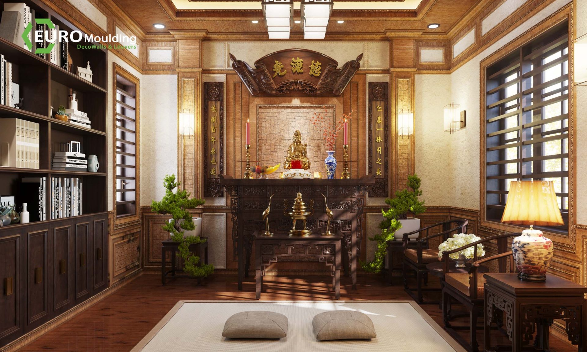 Chất liệu là tiêu chí cần quan tâm khi chọn tấm ốp lưng bàn thờ